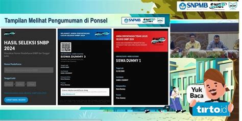 Contoh Pengumuman Snbp Peserta Tidak Lolos Cara Ceknya