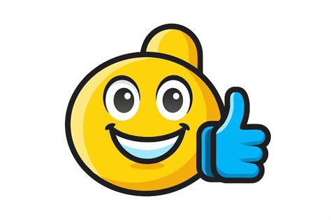 Emoticon Showing Thumb Up On White Background Premium Ai Generated Vector