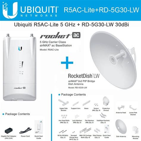 Ubiquiti Rocket Ac R5AC Lite AirMAX Ac BaseStation 5GHz With RocketDish