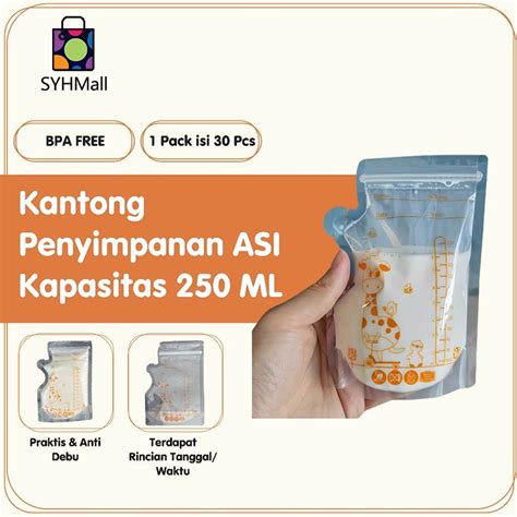 Jual Syh Mall Breastmilk Storage Zipper Ml Bpa Free Kantong Asi