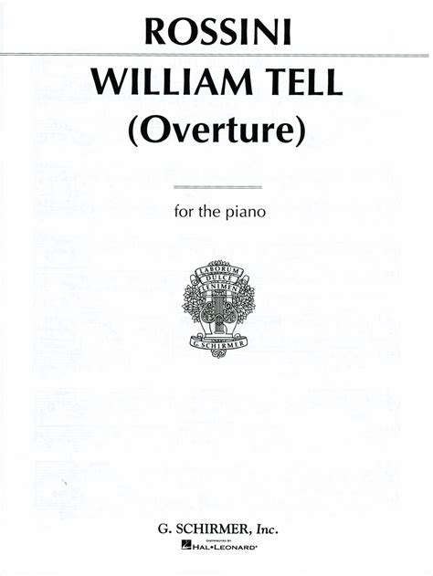 Rossini William Tell Overture Arr For Piano Ficks Music