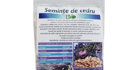 Bio Seminte De Cedru Siberian 75g
