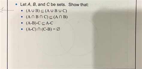 Solved Let A B And C Be Sets Show That Aub