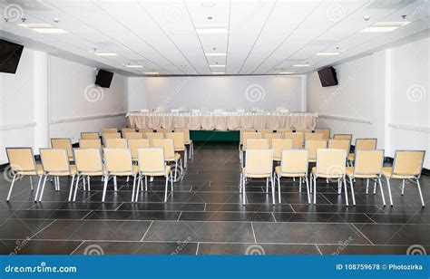 Empty Room for the Press Conference Stock Photo - Image of politics ...