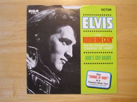 Elvis 45rpm Record And Picture Sleeve Dont Cry Daddy Rubberneckin Rca