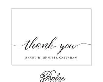 Thank You Foldover Elegant Callahan Personalized Couples Stationery