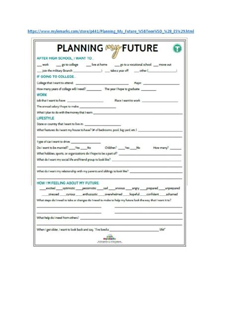 Future Planning Worksheets Set Goals And Overcome Obstacles