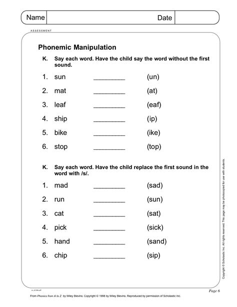 Phonemic Awareness Worksheets Kindergarten