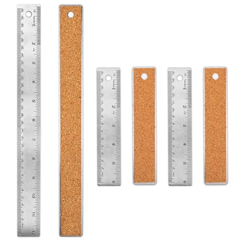 Amazon 3 Pieces Stainless Steel Metal Rulers With Cork Backing 6 6