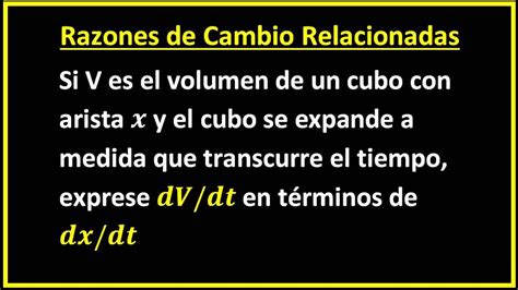 Razones de cambio relacionadas ejercicios resueltos Razón de cambio