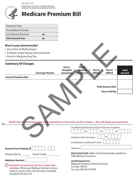 CMS 500 MEDICARE PREMIUM BILL CMS Forms