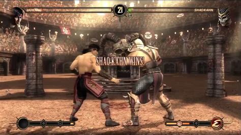 Mortal Kombat 9 Shao Kahndefeated Youtube