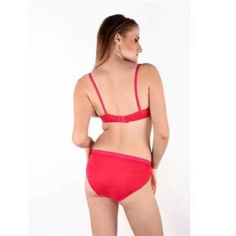 Non Padded Red Ladies Plain Bra Panty Set Size 28 40 Inch At Rs 300