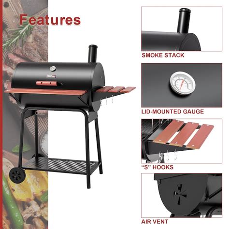 Royal Gourmet 30 In W Black Barrel Charcoal Grill Cc1830v At