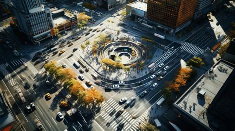 Top View City Traffic of Highway. Road Interchange Stock Photo - Image ...