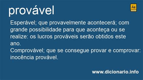 O Que Significa Provavel - Significado de Provável