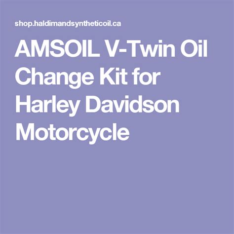 AMSOIL V-Twin Oil Change Kit for Harley Davidson Motorcycle - Perfect Christmas gift. | Changing ...