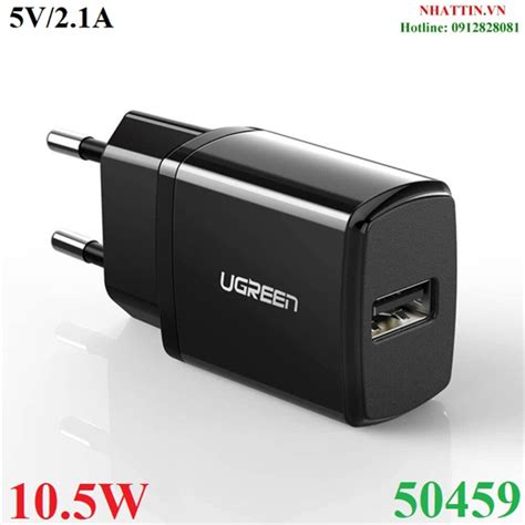 Củ sạc điện thoại 5V 2 1A công suất 10 5W USB A Ugreen 50459 cao cấp