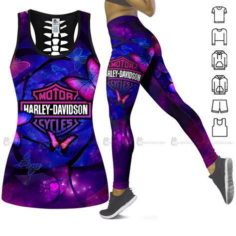 Love Motorbike Hollow Out Tank Top And Leggings 3d All Over Printed