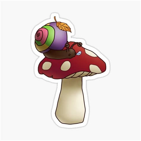 Inclusive Sappho Lesbian Flag Autumn Mushroom Pride Snail Sticker For