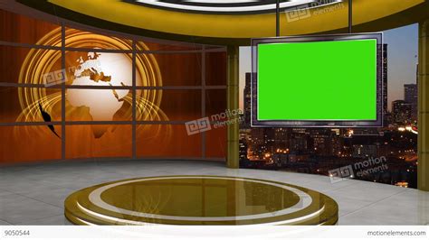 News Tv Studio Set 45 Virtual Green Screen Background Loop Green Images