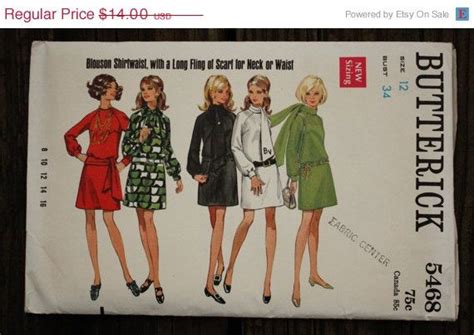 30offpatterns Butterick 5468 1960s 60s By Eleanormeriwether Sewing Pattern Sizes Retro