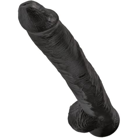 King Cock P Nis Real Stico Bolas Cm Preto Glowlick Sex