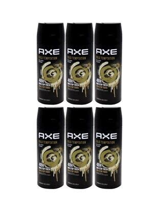 6 Pack Axe Gold Temptation Deodorant Body Spray For Men 150ml 5 07FL