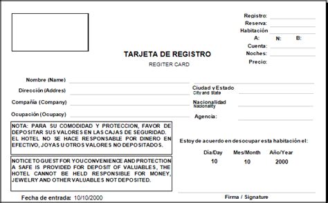 Tarjetas De Registro