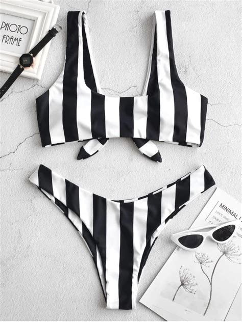 Striped Bowknot Swimsuit Feminine Split Bikini Swimwear On Luulla