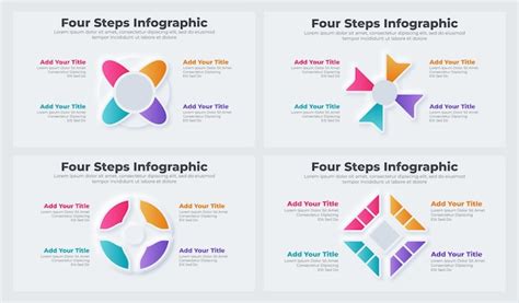 Sammlung Moderner Business Infografik Vorlagen Mit Vier Schritten Oder