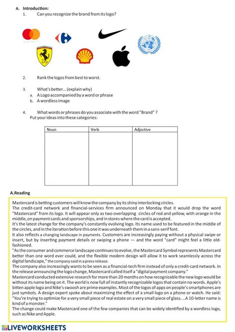 Logos | florzuco | Live Worksheets