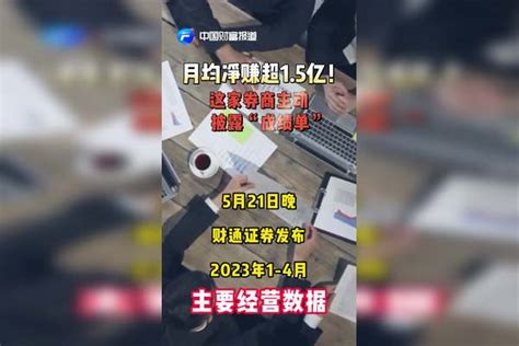 【中国财富报道】月均净赚超15亿！这家券商主动披露“成绩单”