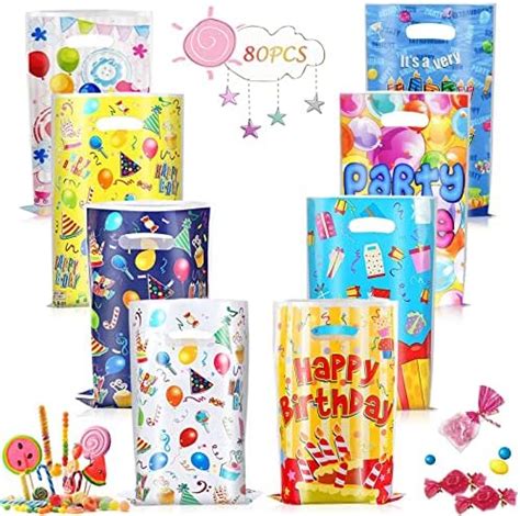 Brencco Sacs Cadeaux Enfant 30pcs Sachet Plastique Bonbon Pour Faveur