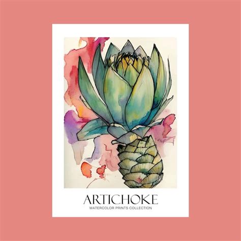 Premium Vector Artichoke Watercolor Artistic Painting