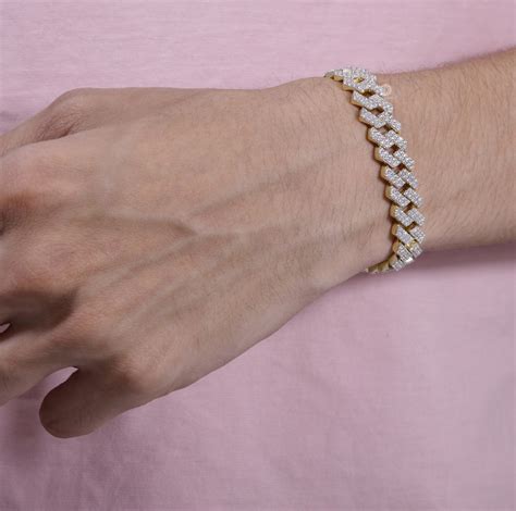 Men S Cuban Link Diamond Bracelet Lab Grown Diamond Etsy