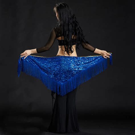 2019 Hot Belly Dance Costume Triangle Hip Scarf Sequin Fringe Tassels