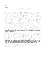 Capstone Portfolio Reflective Letter Docx Eric Lovett