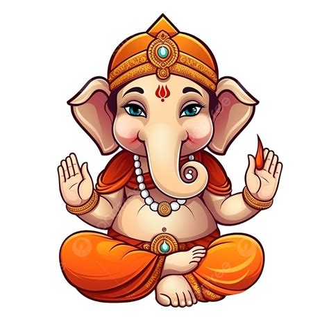 Cartoon Cute Ganesha In Hindu God Clipart Cute Clipart Cartoon