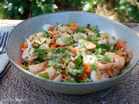 Salade Thaïe Aux Crevettes Ig Bas Recette Par Les Filles à Table