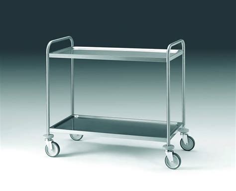 STAINLESS STEEL TROLLEY 2 SHELVES MS802Z STAINLESS STEEL LIGHT