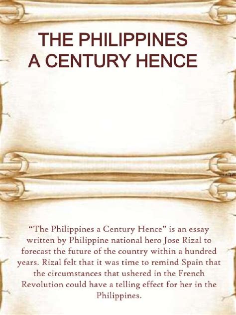 The Philippines A Century Hence Pdf