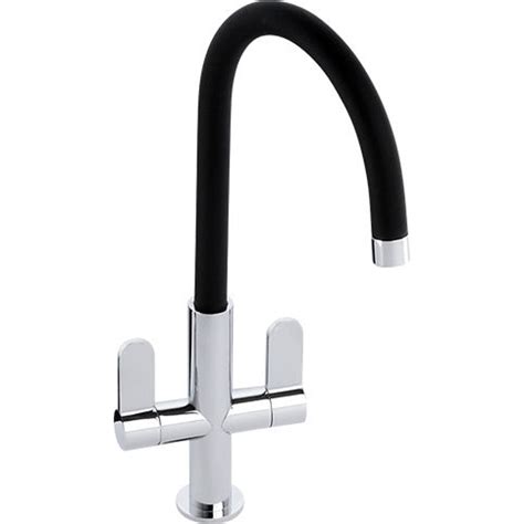 Abode Linear Nero Chrome And Black Monobloc Kitchen Sink Mixer Tap At1184