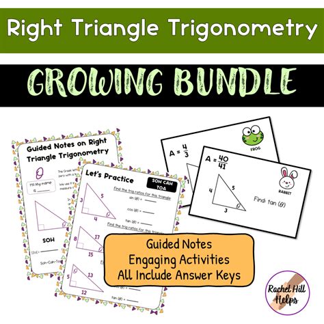 GROWING Trigonometry BUNDLE | Right Triangle Trigonometry | Made By ...