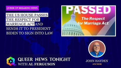 The Us House Passes The Respect For Marriage Act And Sends It To