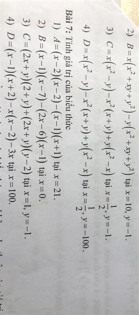 2 B X X² Xy Y² Yx² Xy Y² Tai X10 Y 1 3 Cxr Y Xxyyx−x Tại X Y 1