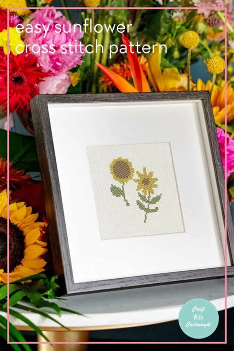 Easy Sunflower Cross Stitch Pattern Free Craft With Cartwright