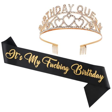 Snagshout It S My Fucking Birthday Sash And Crown For Women Birthday