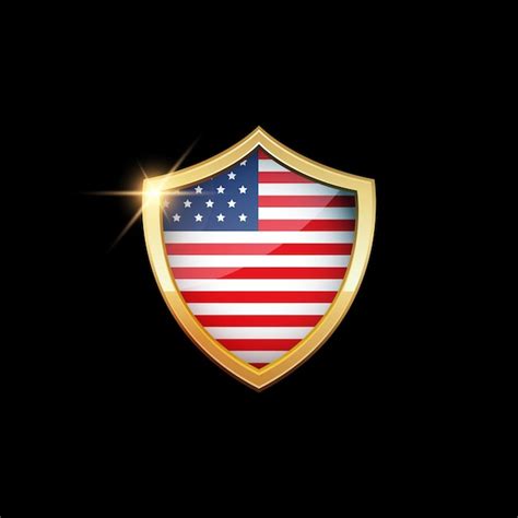 American Flag Shield Vector