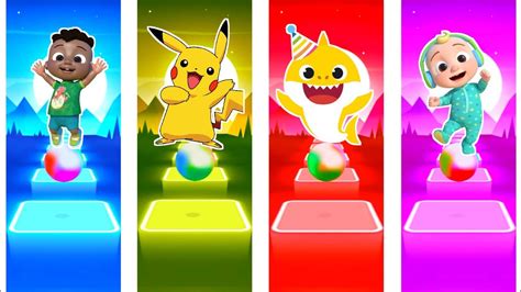 Cocomelon Vs Pikachu Vs Baby Shark Vs Cocomelon Tiles Hop Edm Rush